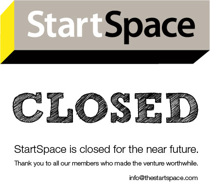 StartSpace is closed for the near future. Thank you to all our members who made the venture worthwhile.